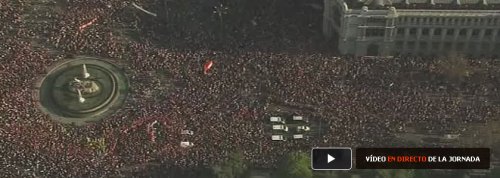 Vista área de la manifestación en Madrid