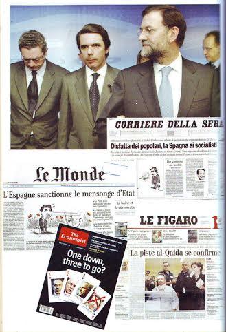 Portadas prensa internacional. De mi libro 11M-14M, onda expansiva (2004)