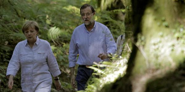 Merkel y Rajoy reunidos en Galicia. Verano 2014