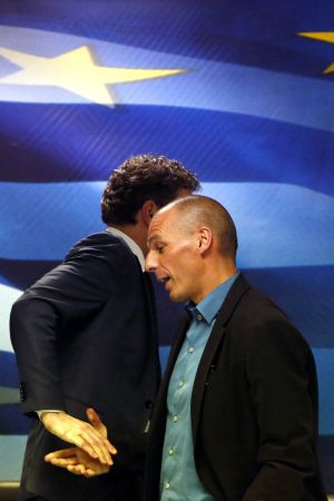 El Ministro griego Varoufakis y el Presidente del Eurogrupo Dijsselbloem